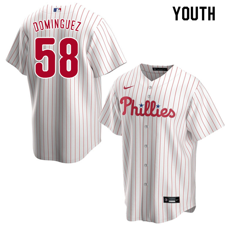 Nike Youth #58 Seranthony Dominguez Philadelphia Phillies Baseball Jerseys Sale-White